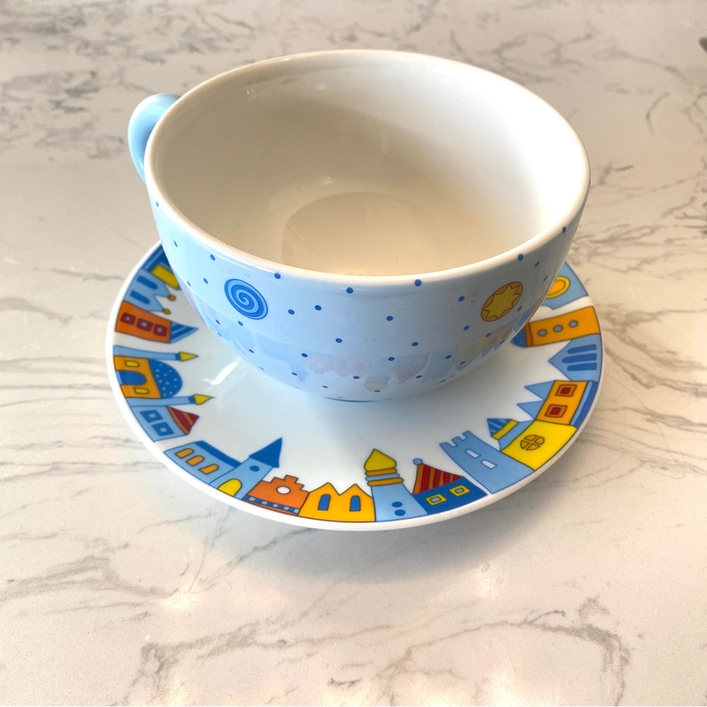 Haba Whimsical ceramic mug and saucer, NWOT , rare